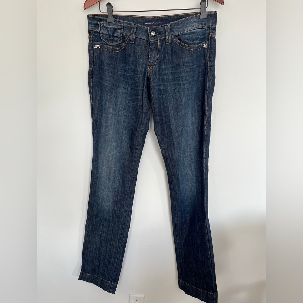 Miss Sixty Y2K Low Rise Magic Dark Blue Skinny Jeans for Women Size 28